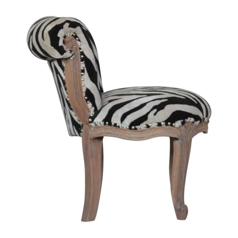 Zebra Printed Studded Chair for wholesale