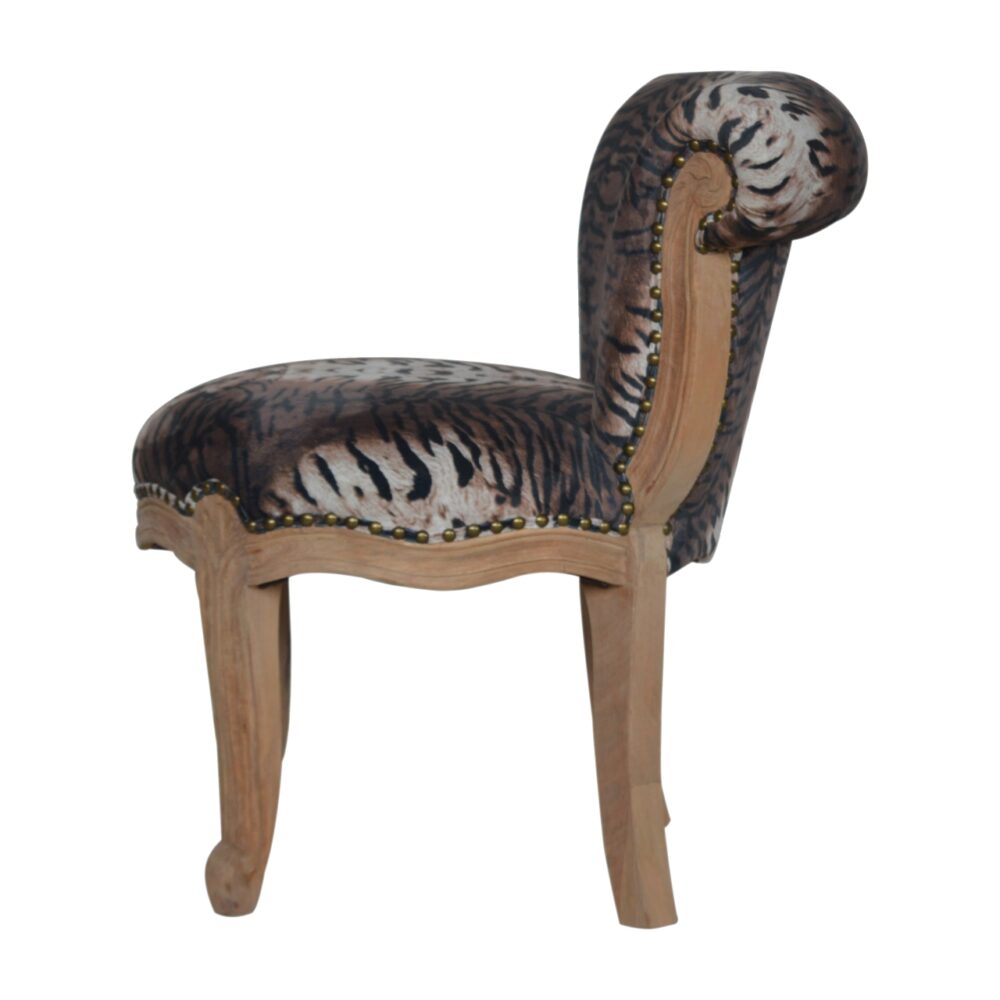 Tiger Printed Studded Chair for wholesale