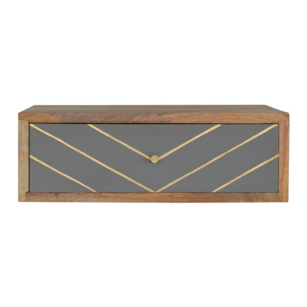 IN1284 - Wall Mounted Sleek Cement Brass Inlay Bedside for resale