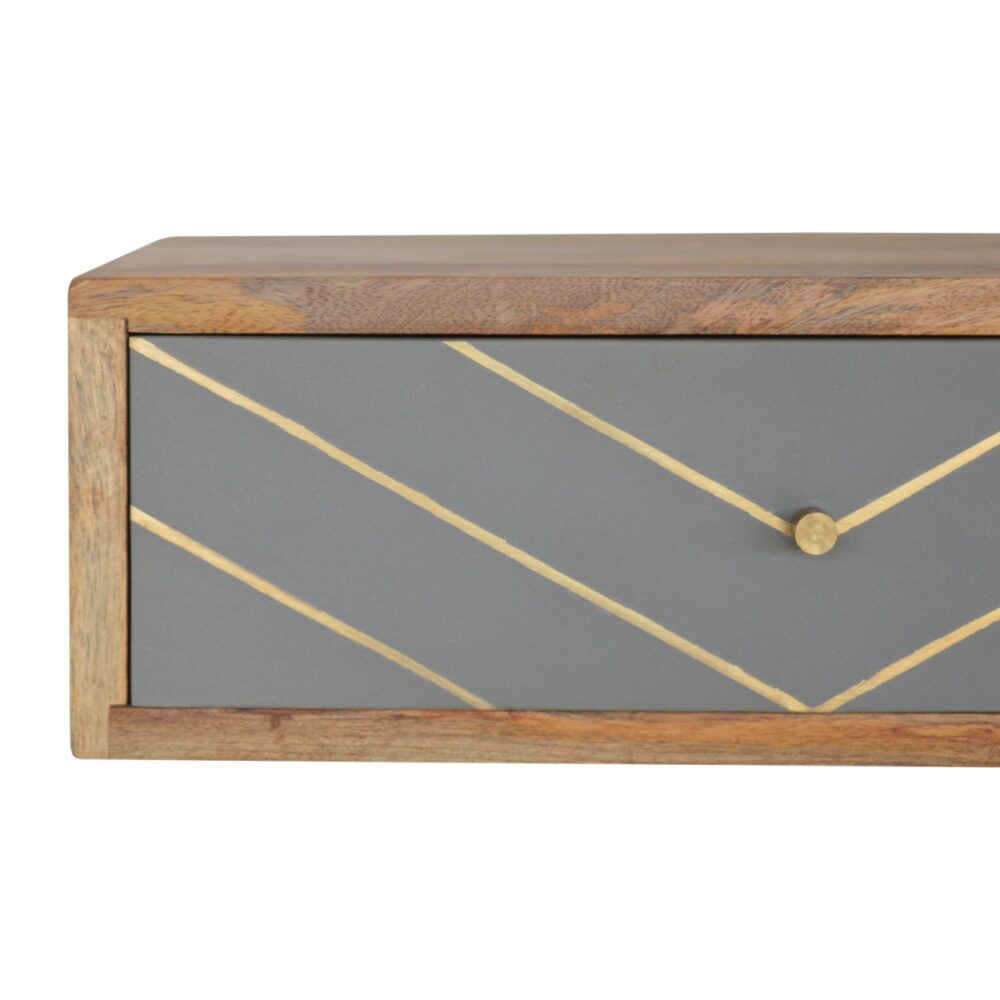 IN1284 - Wall Mounted Sleek Cement Brass Inlay Bedside dropshipping