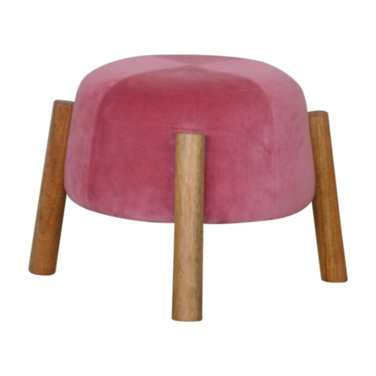 Pink Velvet Cone Footstool for resale