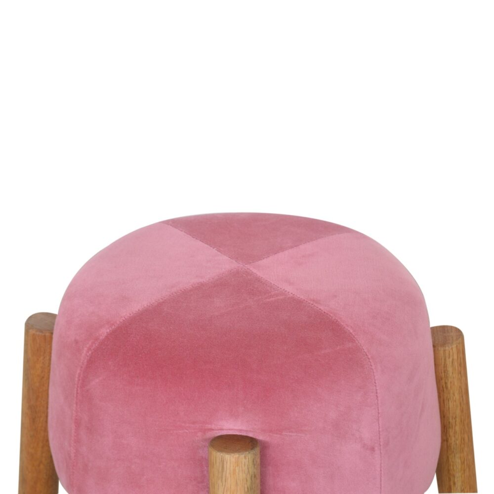 Pink Velvet Cone Footstool for resell