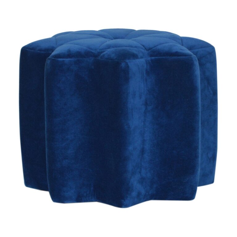 Blue Velvet Star Footstool for resale