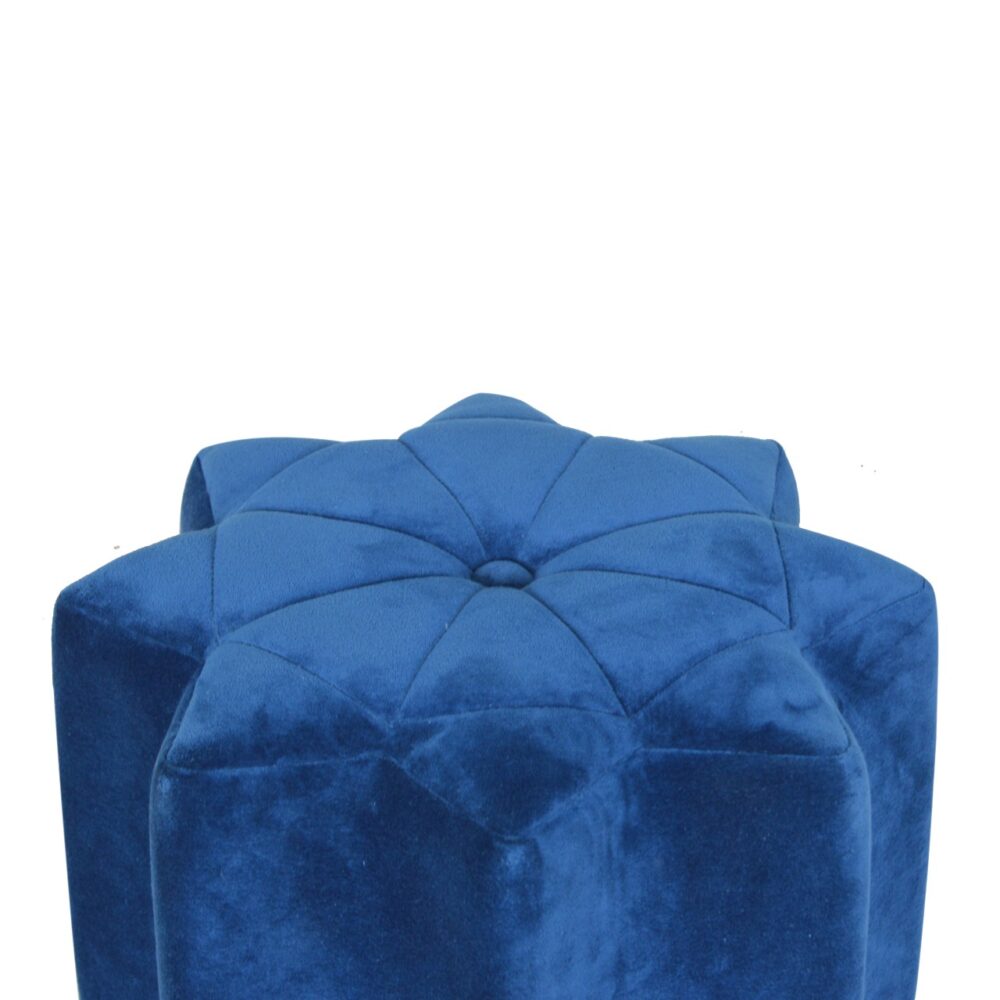 Blue Velvet Star Footstool dropshipping