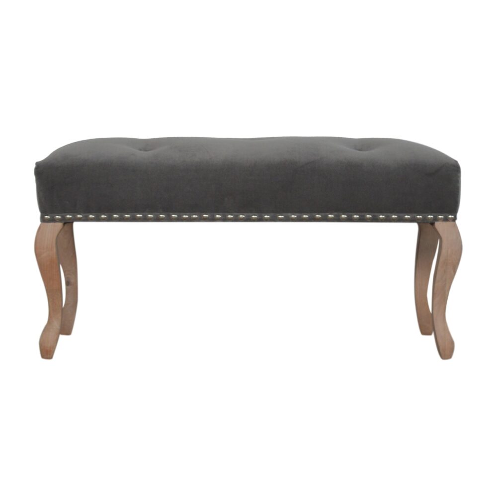 French Style Grey Velvet Bench wholesalers