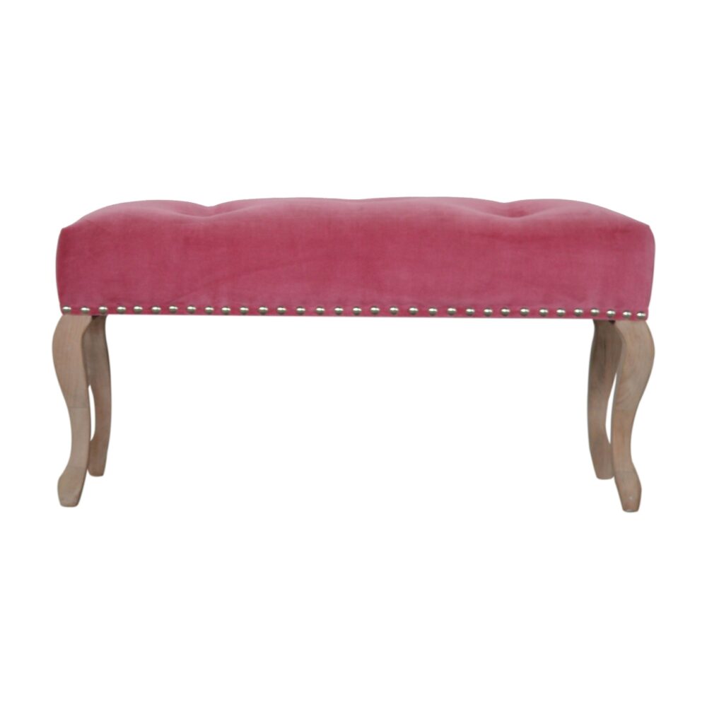 French Style Pink Velvet Bench wholesalers