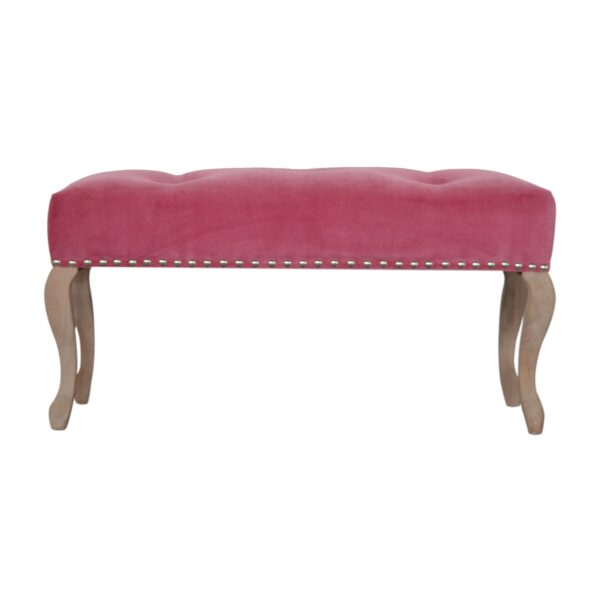 French Style Pink Velvet Bench for resale