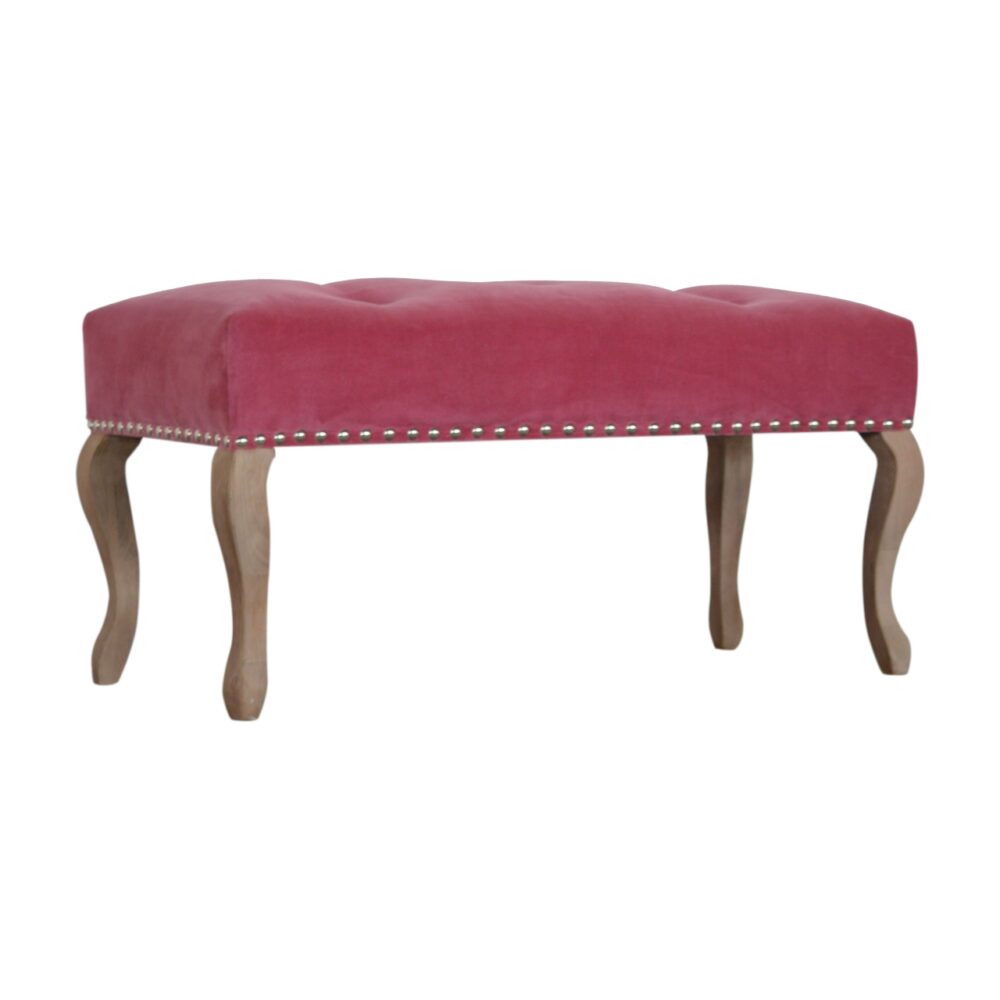 French Style Pink Velvet Bench dropshipping
