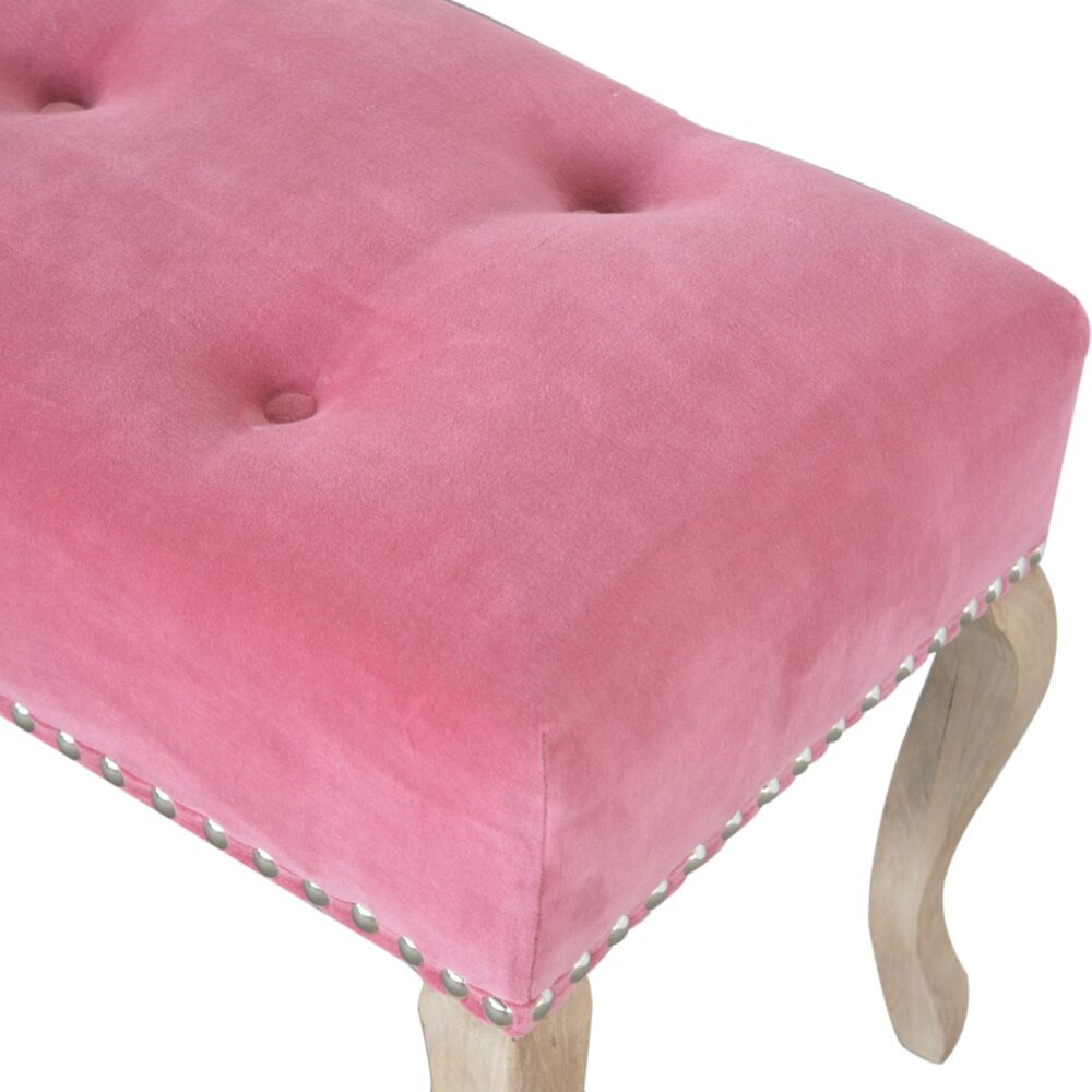 French Style Pink Velvet Bench for resell