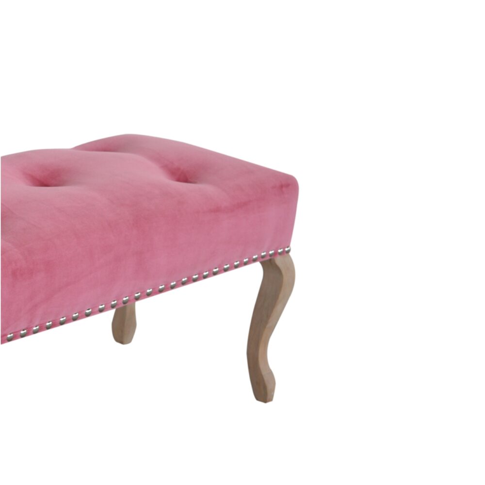 French Style Pink Velvet Bench for wholesale