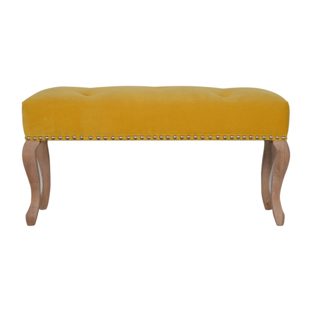 French Style Mustard Velvet Bench wholesalers