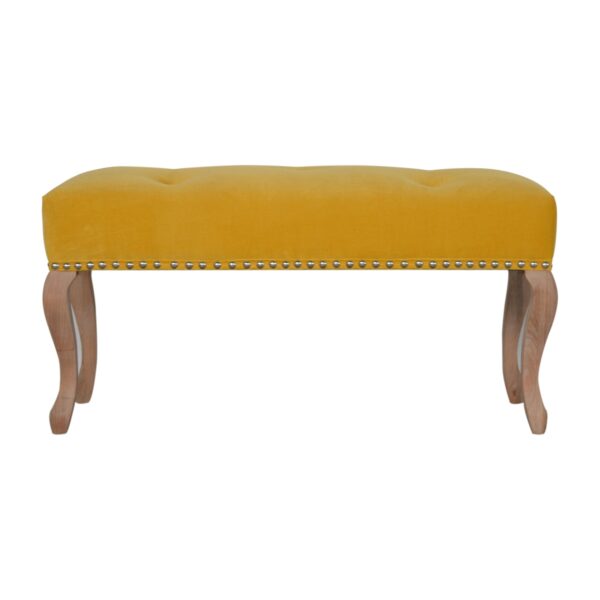 French Style Mustard Velvet Bench for resale