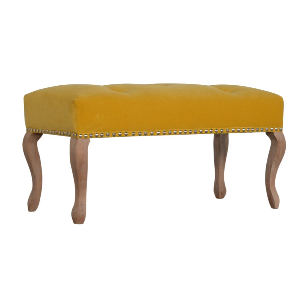 wholesale French Style Mustard Velvet Bench for resale