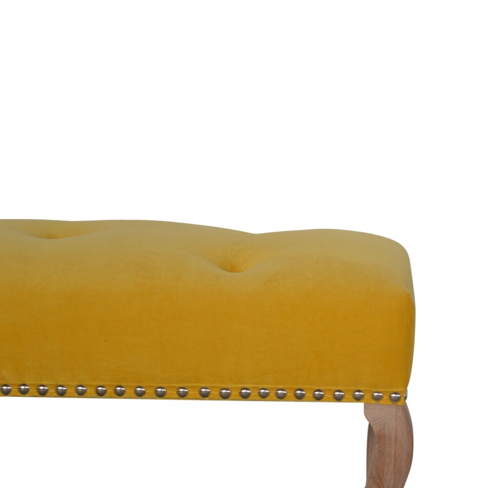 wholesale French Style Mustard Velvet Bench for resale