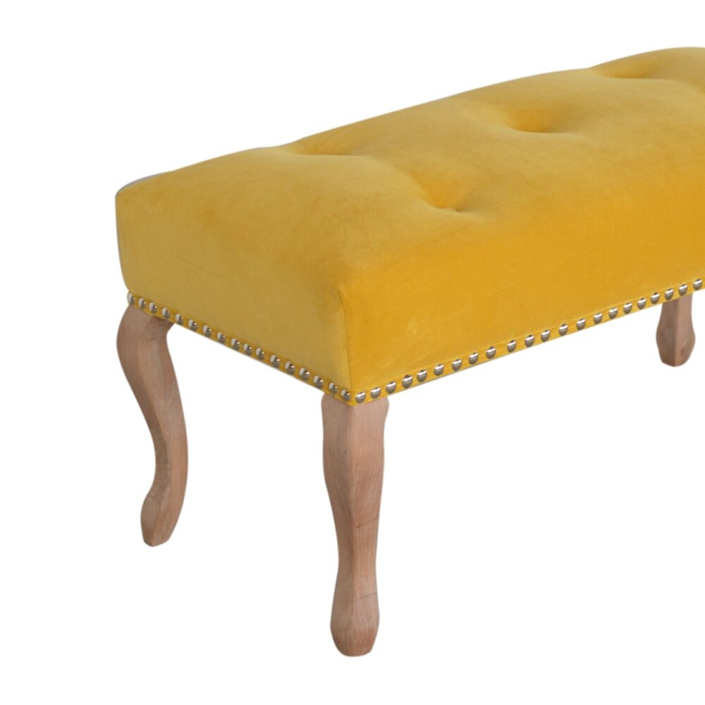 French Style Mustard Velvet Bench for resell