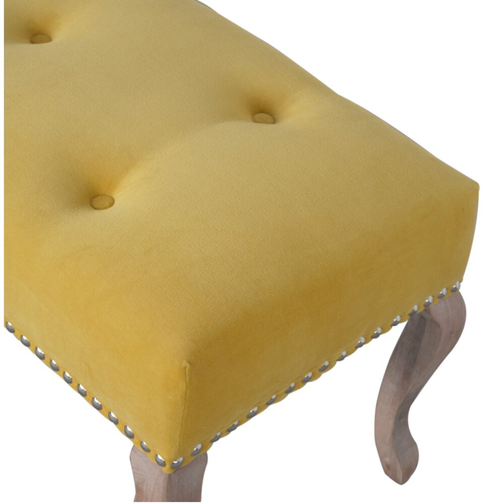 French Style Mustard Velvet Bench for reselling