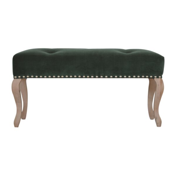 French Style Emerald Velvet Bench for resale
