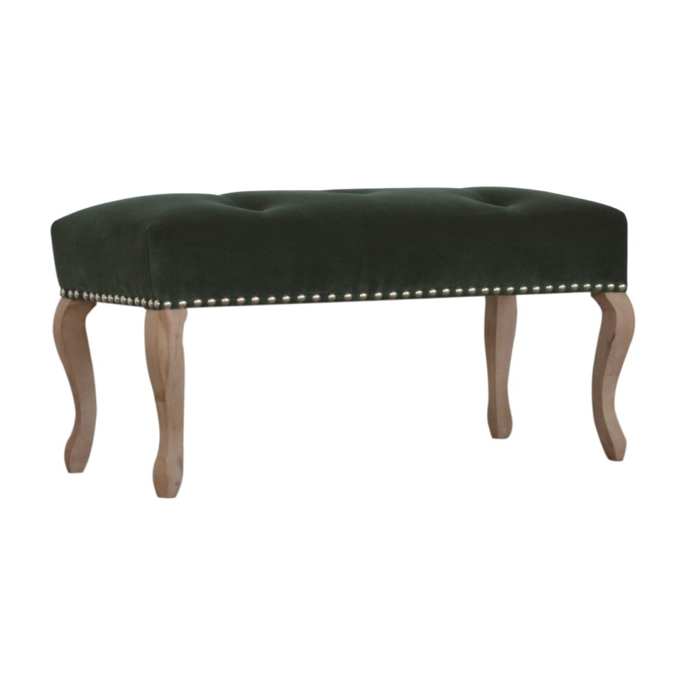 French Style Emerald Velvet Bench dropshipping