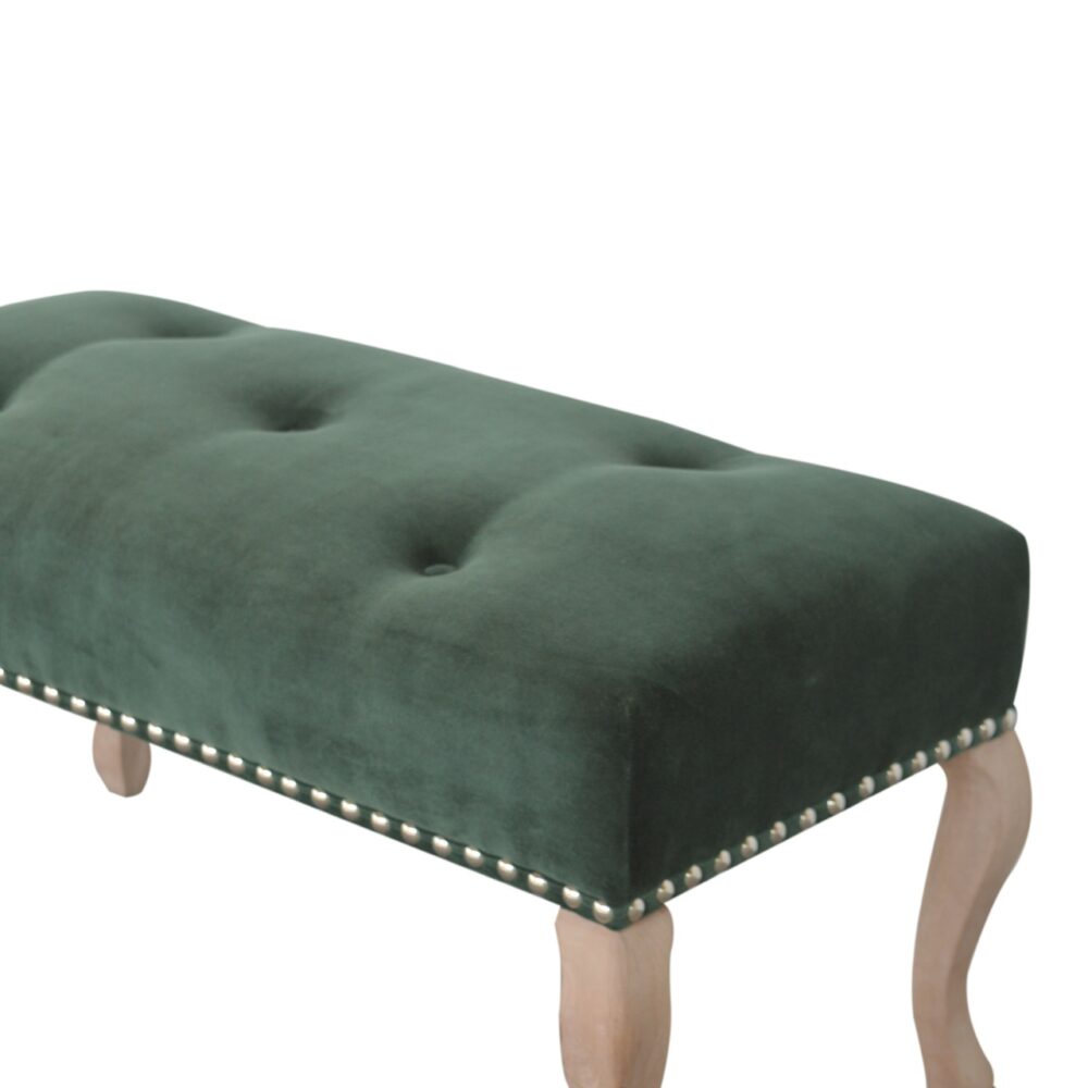 French Style Emerald Velvet Bench for resell