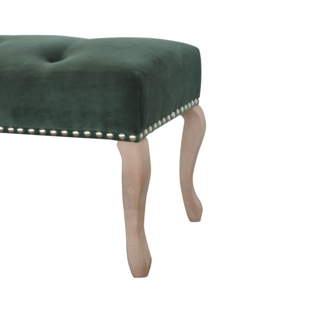 French Style Emerald Velvet Bench for wholesale