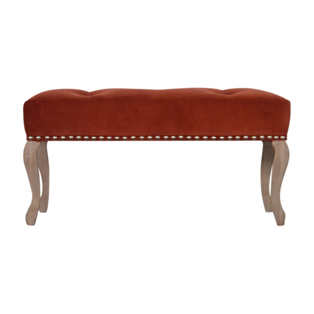 French Style Rust Velvet Bench wholesalers