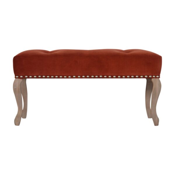 French Style Rust Velvet Bench for resale