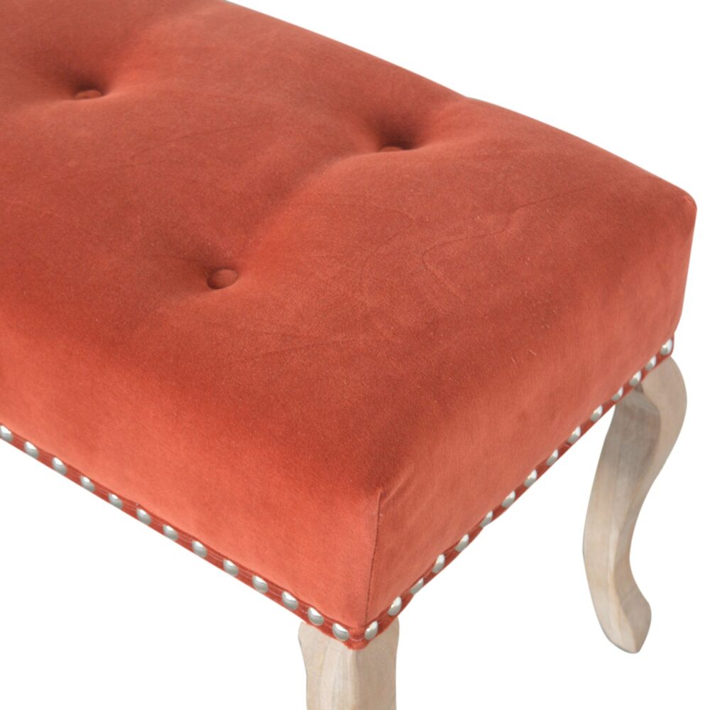 French Style Rust Velvet Bench for resell