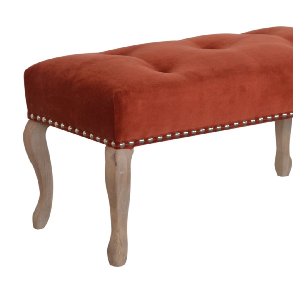 French Style Rust Velvet Bench for reselling