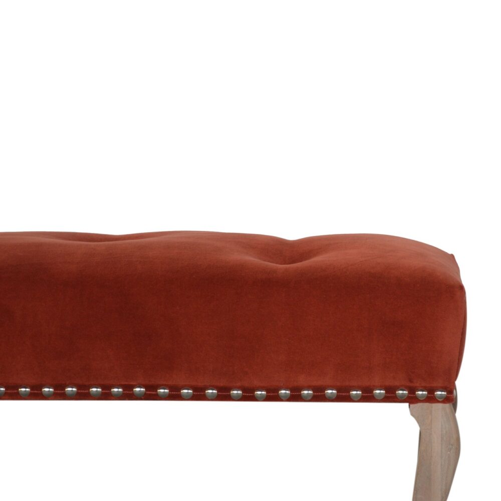 French Style Rust Velvet Bench for wholesale