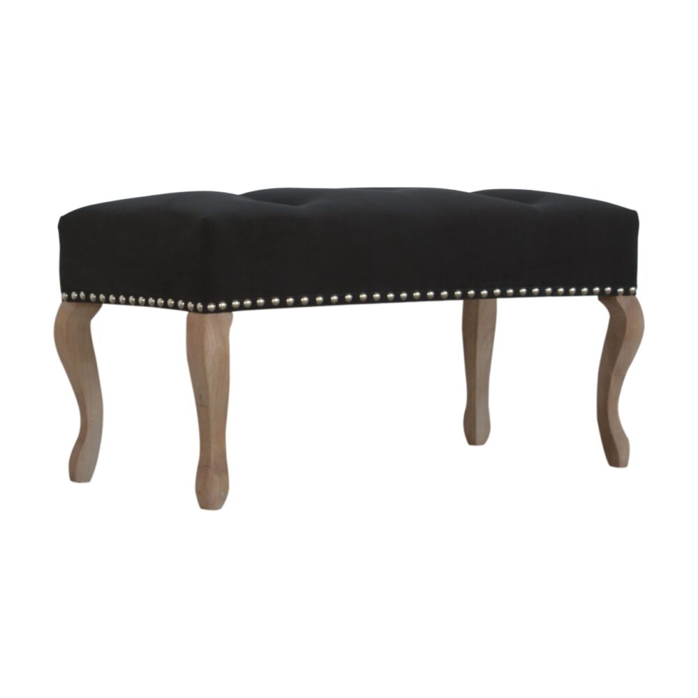 French Style Black Velvet Bench dropshipping