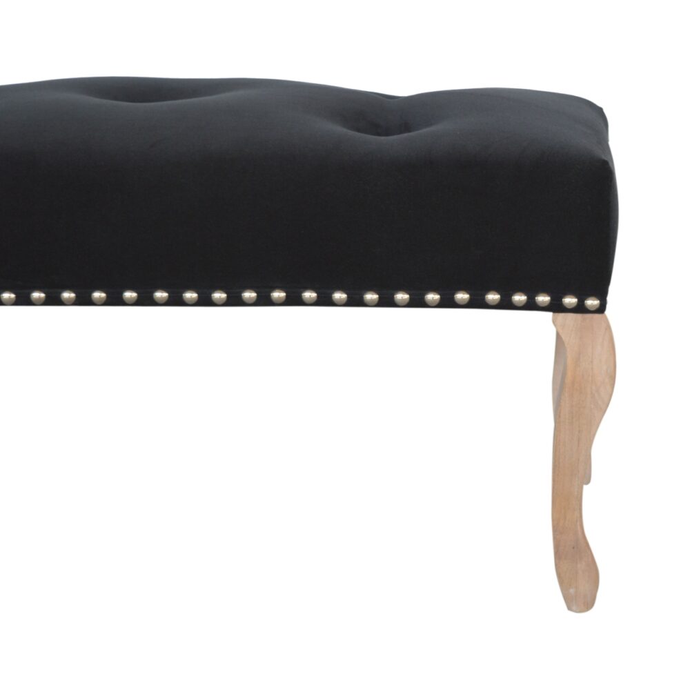 French Style Black Velvet Bench for resell