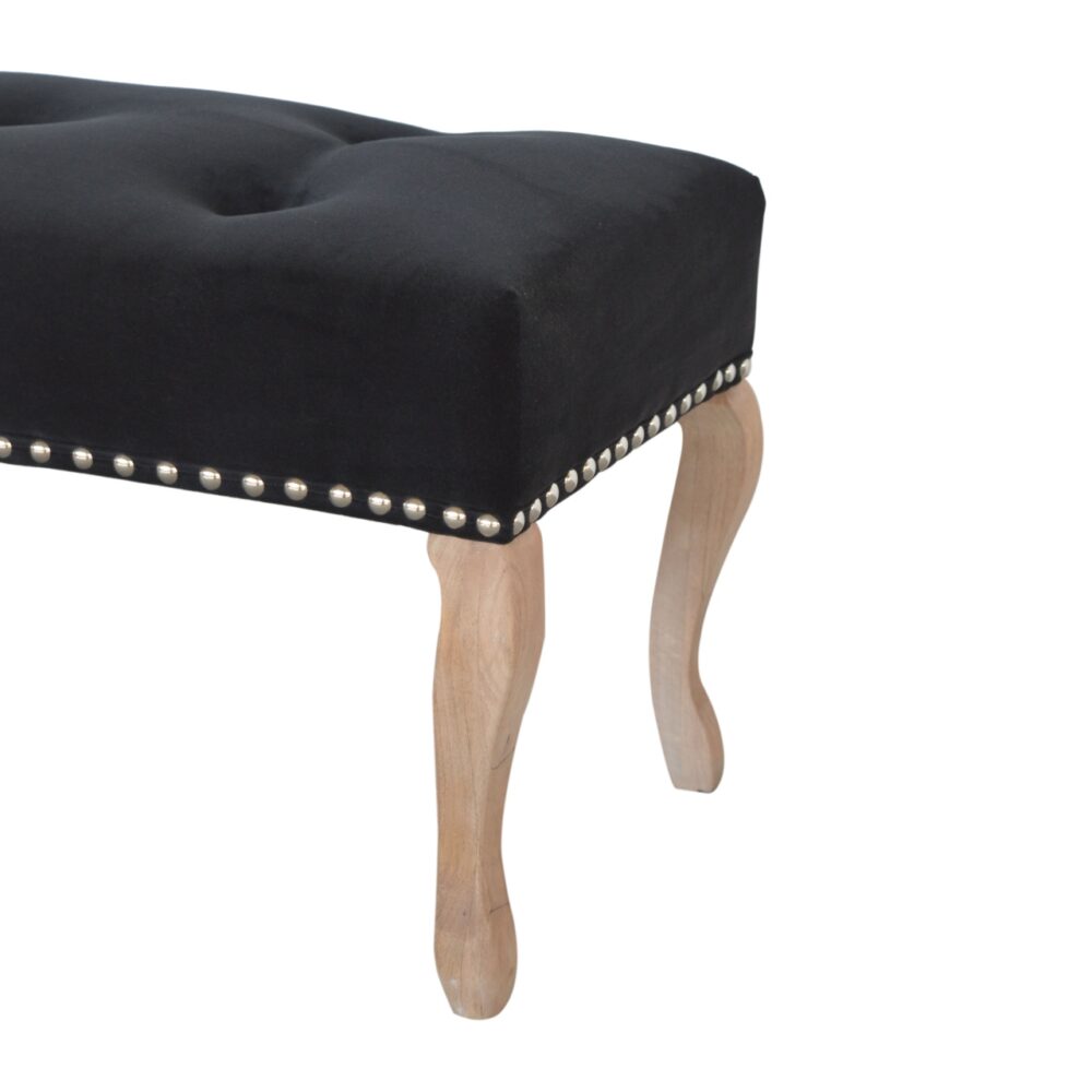 French Style Black Velvet Bench for reselling