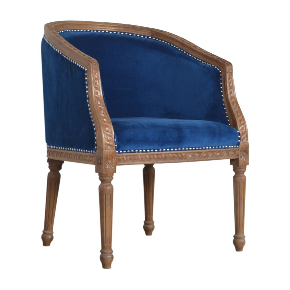 Royal Blue Velvet Occasional Chair dropshipping