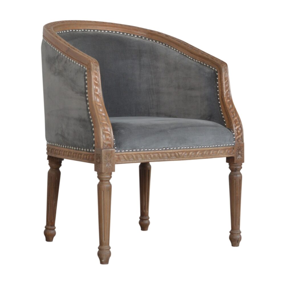 Grey Velvet Occasional Chair dropshipping