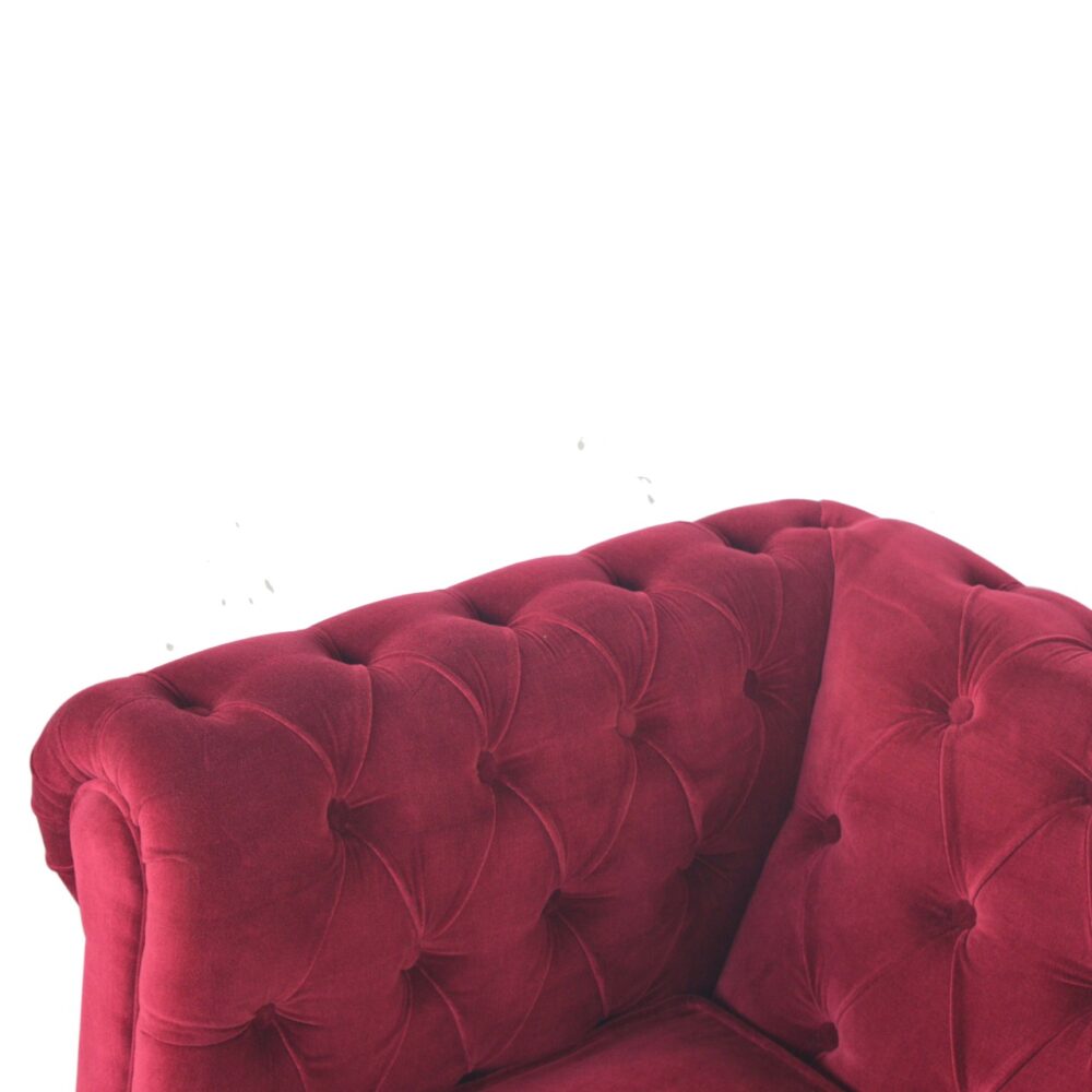 Wine Red Velvet Chesterfield Armchair for reselling