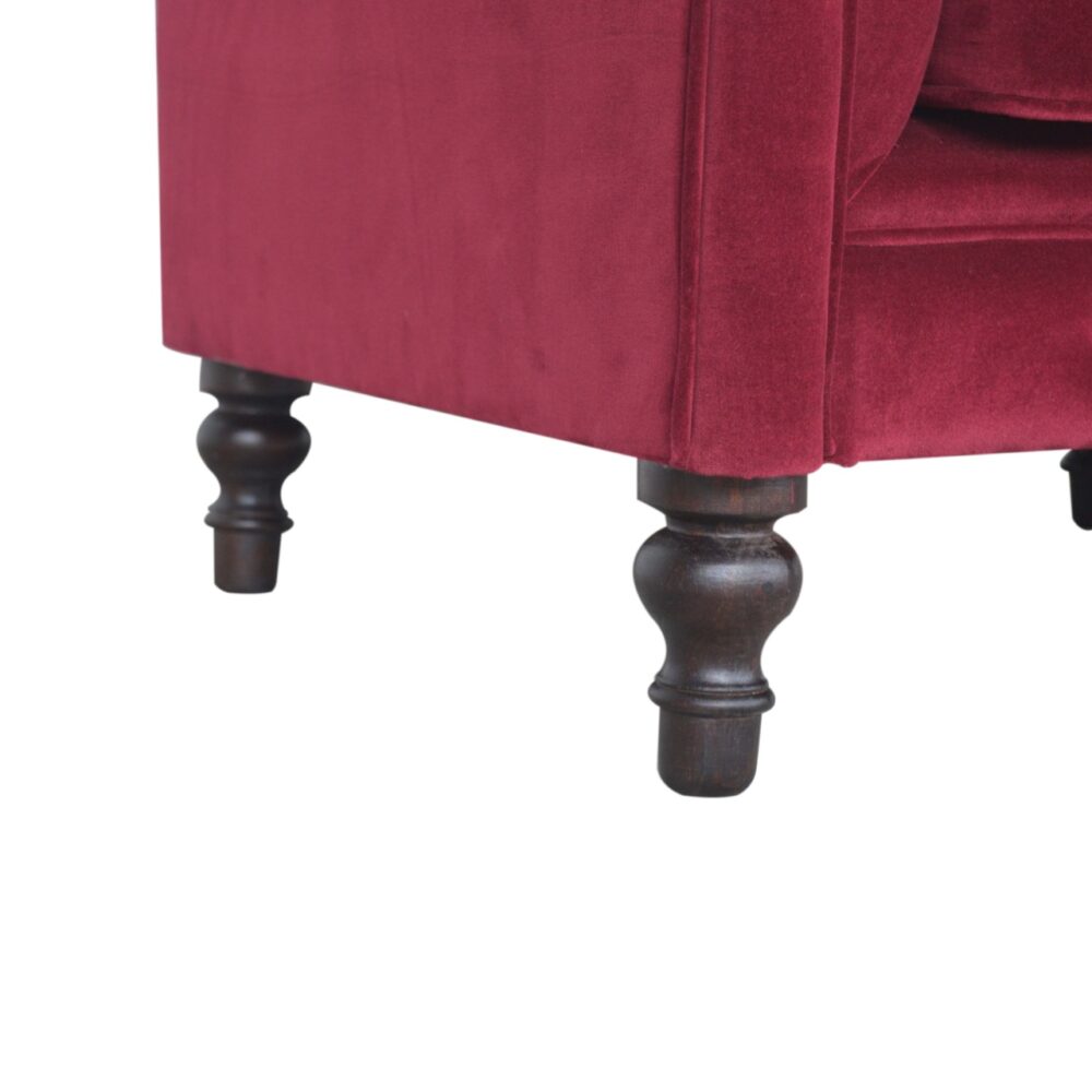 Wine Red Velvet Chesterfield Armchair for wholesale