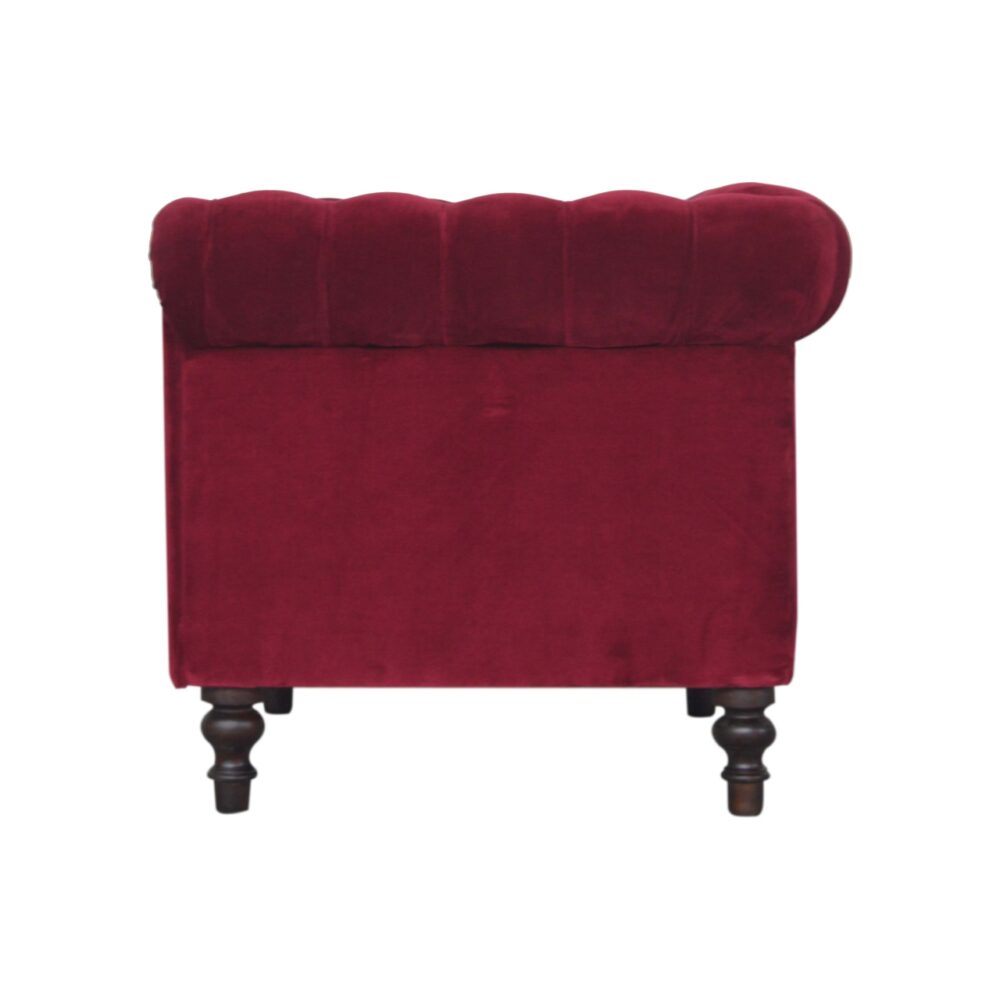 bulk Wine Red Velvet Chesterfield Armchair for resale