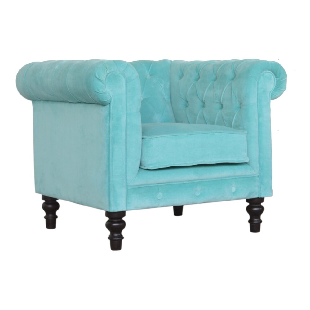 wholesale Turquoise Velvet Chesterfield Armchair for resale