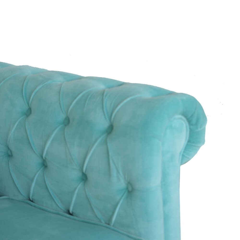 Turquoise Velvet Chesterfield Armchair for resell