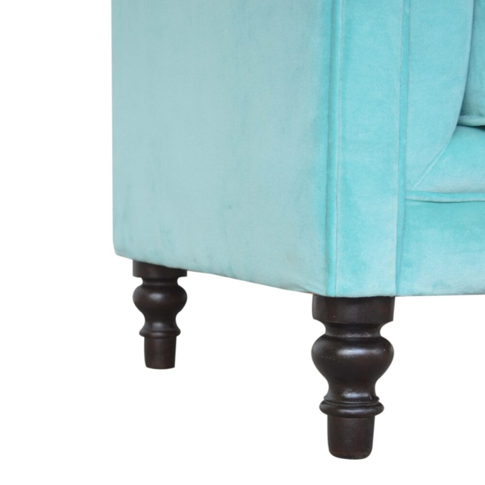 Turquoise Velvet Chesterfield Armchair for reselling