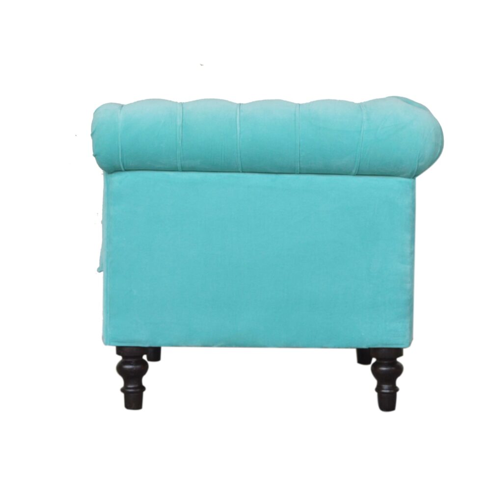 bulk Turquoise Velvet Chesterfield Armchair for resale