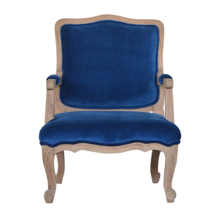 Royal Blue Velvet French Style Chair for resale