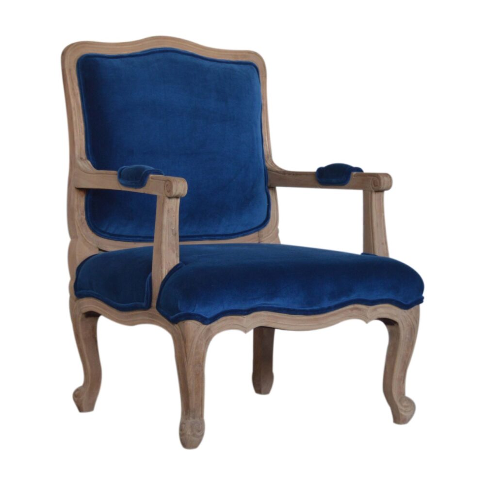 wholesale Royal Blue Velvet French Style Chair for resale