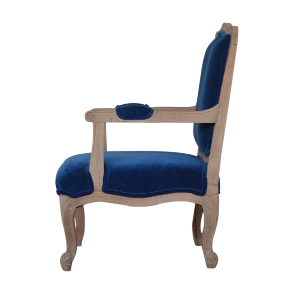 bulk Royal Blue Velvet French Style Chair for resale