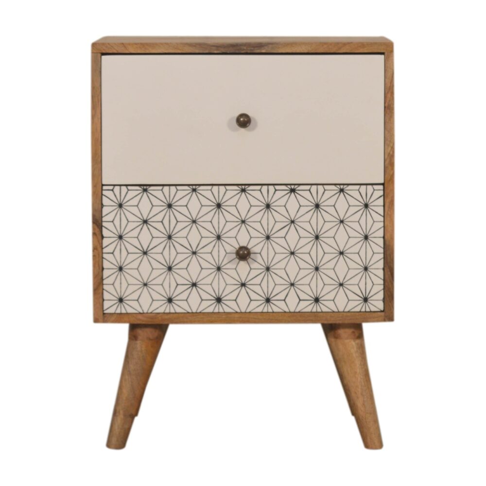 Geometric Screen Printed 2 Tone Bedside wholesalers