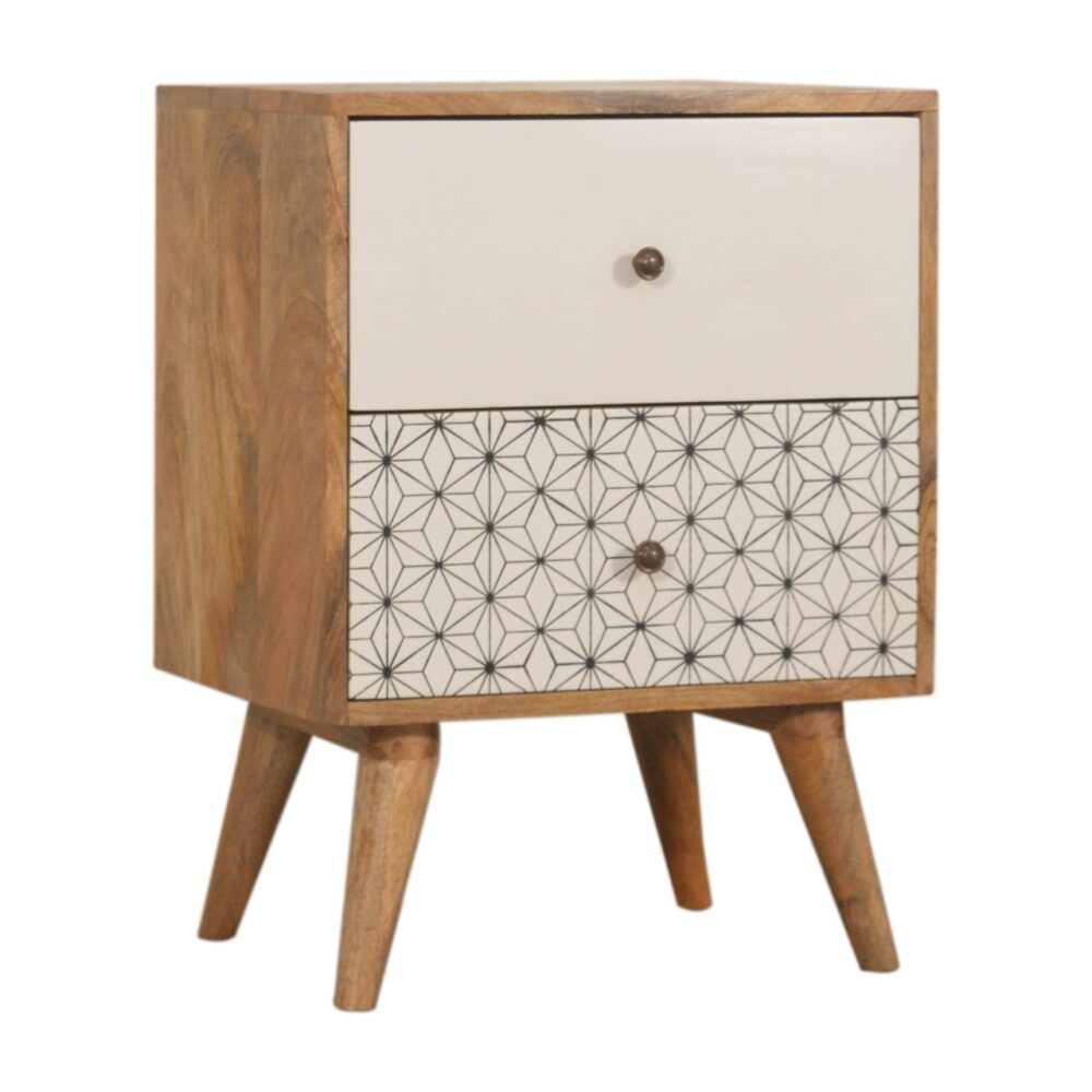 Geometric Screen Printed 2 Tone Bedside dropshipping