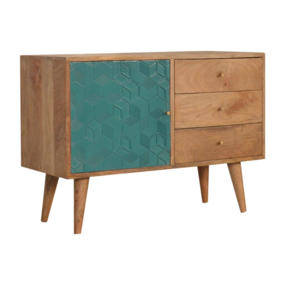 Acadia Teal Cabinet with Drawers dropshipping