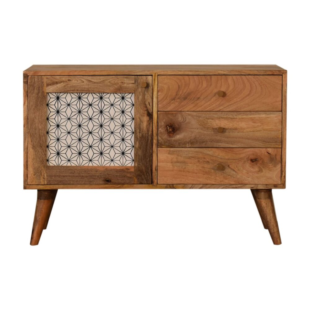 Geometric Screen Printed Cabinet with Drawers wholesalers