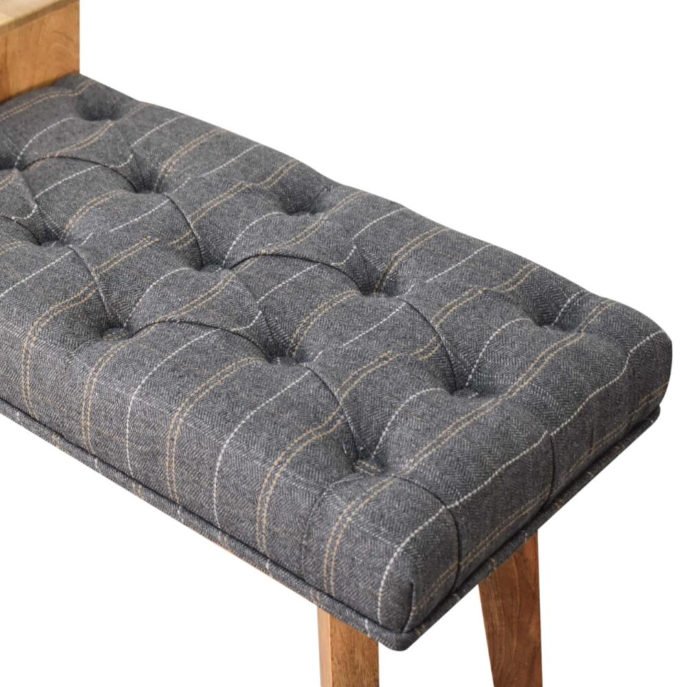 Pewter Tweed Bench with 1 Drawer for resell