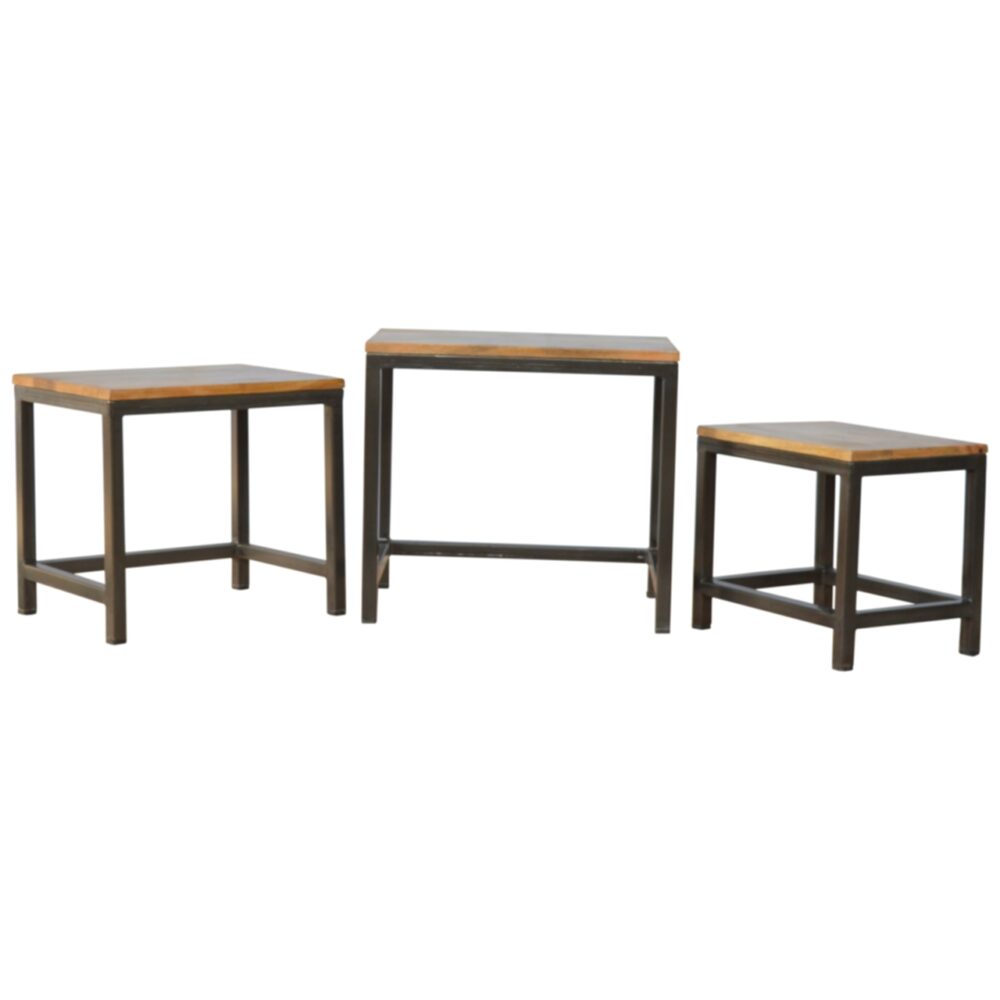 bulk Stool Set of 3 with Iron Base for resale